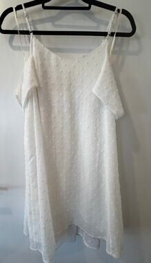 J.O.A. Los Angeles Womens Small Peasant Princess Cold Shoulder Mini Dress NWT